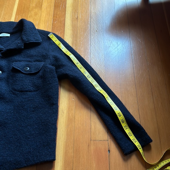 Selected Homme Wool Button Down Navy Blue - Picture 7 of 8